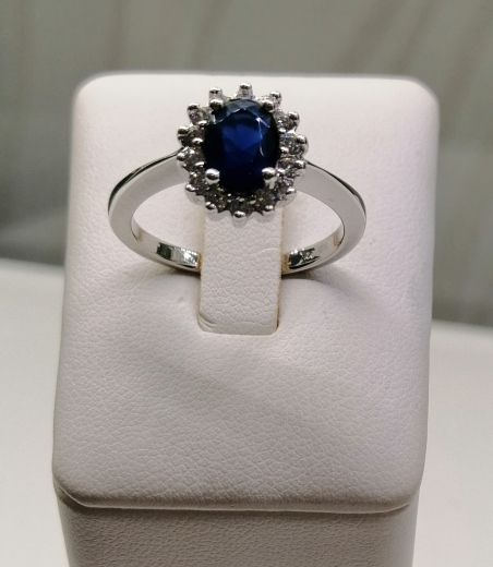 Ring Silber mit blauem Zirkonia