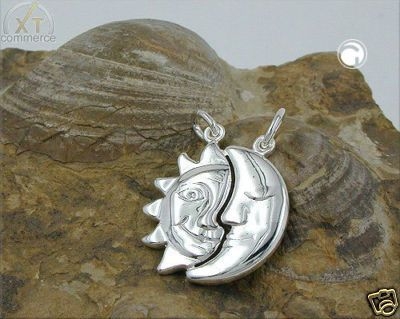 Doppellanhnger Sonne + Mond Silber