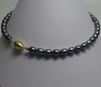 Kette Perlenkette mit Schliee in 375er Gold